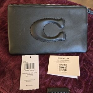 Coach Black Leather Wristlet